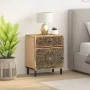 Mesita de noche madera maciza de mango 50x33x60 cm de , Mesitas de noche - Ref: Foro24-358220, Precio: 117,93 €, Descuento: %