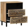 Mesita de noche madera maciza de mango 50x33x60 cm de , Mesitas de noche - Ref: Foro24-358222, Precio: 128,21 €, Descuento: %