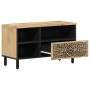 Mueble de TV madera maciza de mango 80x33x46 cm de , Muebles TV - Ref: Foro24-358229, Precio: 81,86 €, Descuento: %