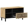 Mueble de TV madera maciza de mango 80x33x46 cm de , Muebles TV - Ref: Foro24-358229, Precio: 80,79 €, Descuento: %