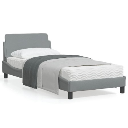 Estructura de cama con cabecero de tela gris claro 80x200 cm de , Camas y somieres - Ref: Foro24-373065, Precio: 111,74 €, De...