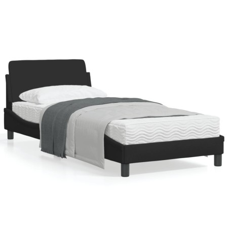 Estructura de cama con cabecero de tela negro 80x200 cm de , Camas y somieres - Ref: Foro24-373067, Precio: 101,77 €, Descuen...