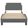 Estructura de cama con cabecero de tela gris oscuro 90x190 cm de , Camas y somieres - Ref: Foro24-373086, Precio: 111,72 €, D...