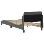 Estructura de cama con cabecero de tela gris oscuro 90x190 cm de , Camas y somieres - Ref: Foro24-373086, Precio: 111,72 €, D...