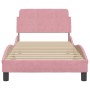 Estructura de cama con cabecero de terciopelo rosa 90x200 cm de , Camas y somieres - Ref: Foro24-373117, Precio: 112,22 €, De...