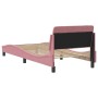 Estructura de cama con cabecero de terciopelo rosa 90x200 cm de , Camas y somieres - Ref: Foro24-373117, Precio: 112,22 €, De...