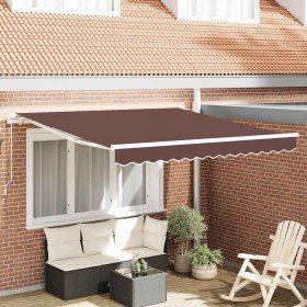 Toldo retráctil manual marrón 300x250 cm en Toldos | Comprar online en Foru.es