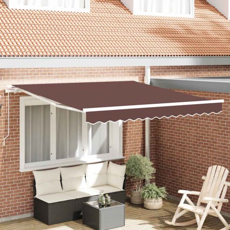 Toldo retráctil manual marrón 300x250 cm en Toldos | Comprar online en Foru.es