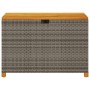 Caja de almacenaje jardín madera acacia ratán gris 110x55x63 cm de , Cajas de almacenaje para exteriores - Ref: Foro24-366286...