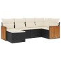 Set de sofás de jardín 6 piezas y cojines ratán sintético negro de , Conjuntos de jardín - Ref: Foro24-3260257, Precio: 376,3...