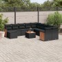 Set de sofás de jardín 12 piezas cojines ratán sintético negro de , Conjuntos de jardín - Ref: Foro24-3260655, Precio: 753,89...