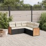 Set de muebles de jardín 5 pzas y cojines ratán sintético negro de , Conjuntos de jardín - Ref: Foro24-3260040, Precio: 331,3...