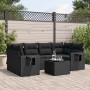 Set de comedor de jardín 7 pzas y cojines ratán sintético negro de , Conjuntos de jardín - Ref: Foro24-3252252, Precio: 505,2...