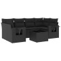 Set de comedor de jardín 7 pzas y cojines ratán sintético negro de , Conjuntos de jardín - Ref: Foro24-3252252, Precio: 505,2...