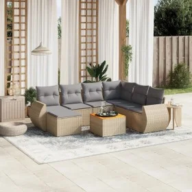 Juego de sofás de jardín con cojines beige 8 pzas ratán PE de , Conjuntos de jardín - Ref: Foro24-3257452, Precio: 502,54 €, ...
