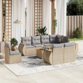 Set de sofás de jardín 9 pzas con cojines ratán sintético beige de , Conjuntos de jardín - Ref: Foro24-3257431, Precio: 692,5...