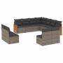 Set de sofás de jardín 11 pzas y cojines ratán sintético gris de , Conjuntos de jardín - Ref: Foro24-3260170, Precio: 637,61 ...