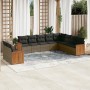 Set de sofás de jardín 10 pzas con cojines ratán sintético gris de , Conjuntos de jardín - Ref: Foro24-3260198, Precio: 642,0...