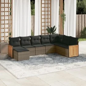 Set de sofás de jardín 8 pzas y cojines ratán sintético gris de , Conjuntos de jardín - Ref: Foro24-3260331, Precio: 503,76 €...