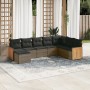 Set de sofás de jardín 8 pzas y cojines ratán sintético gris de , Conjuntos de jardín - Ref: Foro24-3260331, Precio: 510,34 €...