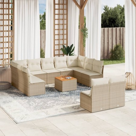 Set de sofás de jardín 12 pzas y cojines ratán sintético marrón de , Conjuntos de jardín - Ref: Foro24-3223888, Precio: 692,5...