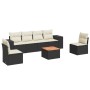 Set de comedor de jardín 7 pzas y cojines ratán sintético negro de , Conjuntos de jardín - Ref: Foro24-3225391, Precio: 372,8...
