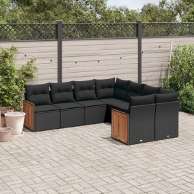 Set de sofás de jardín 8 piezas y cojines ratán sintético negro de , Conjuntos de jardín - Ref: Foro24-3260634, Precio: 532,1...