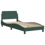 Estructura cama con cabecero terciopelo verde oscuro 90x200 cm de , Camas y somieres - Ref: Foro24-373115, Precio: 103,79 €, ...