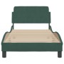 Estructura cama con cabecero terciopelo verde oscuro 90x200 cm de , Camas y somieres - Ref: Foro24-373115, Precio: 103,79 €, ...