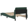 Estructura cama con cabecero terciopelo verde oscuro 90x200 cm de , Camas y somieres - Ref: Foro24-373115, Precio: 103,79 €, ...