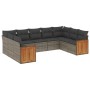 Set de muebles de jardín 9 pzas y cojines ratán sintético gris de , Conjuntos de jardín - Ref: Foro24-3260359, Precio: 568,45...