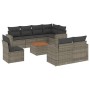 Set de muebles de jardín 9 pzas y cojines ratán sintético gris de , Conjuntos de jardín - Ref: Foro24-3224219, Precio: 549,57...