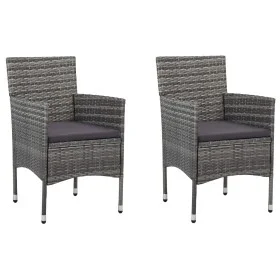 Sillas de comedor para jardín 2 unidades ratán sintético gris de vidaXL, Sillas de jardín - Ref: Foro24-46180, Precio: 124,96...