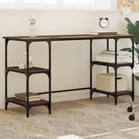 Escritorio metal y madera ingeniería marrón roble 140x50x75 cm de , Escritorios - Ref: Foro24-845330, Precio: 90,47 €, Descue...