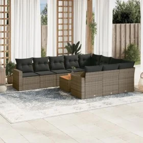Set de sofás de jardín 11 pzas y cojines ratán sintético gris de , Sofás modulares de exterior - Ref: Foro24-3224303, Precio:...