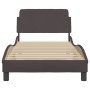 Estructura de cama con cabecero de tela marrón oscuro 90x200 cm de , Camas y somieres - Ref: Foro24-373108, Precio: 112,98 €,...