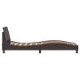 Estructura de cama con cabecero de tela marrón oscuro 90x200 cm de , Camas y somieres - Ref: Foro24-373108, Precio: 112,98 €,...