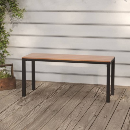 Banco de jardín acero y WPC marrón y negro 110 cm de , Bancos de jardín - Ref: Foro24-317142, Precio: 99,00 €, Descuento: %