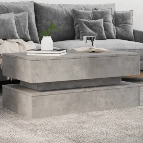 Mesa de centro con luces LED gris hormigón 90x50x40 cm de , Mesas de centro - Ref: Foro24-839864, Precio: 93,53 €, Descuento: %
