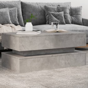 Mesa de centro con luces LED gris hormigón 90x50x40 cm de , Mesas de centro - Ref: Foro24-839864, Precio: 86,29 €, Descuento: %