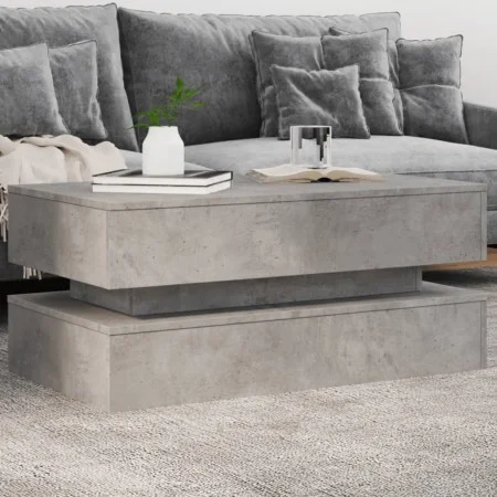 Mesa de centro con luces LED gris hormigón 90x50x40 cm de , Mesas de centro - Ref: Foro24-839864, Precio: 93,53 €, Descuento: %