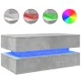 Mesa de centro con luces LED gris hormigón 90x50x40 cm de , Mesas de centro - Ref: Foro24-839864, Precio: 93,53 €, Descuento: %