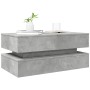 Mesa de centro con luces LED gris hormigón 90x50x40 cm de , Mesas de centro - Ref: Foro24-839864, Precio: 86,29 €, Descuento: %