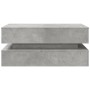 Mesa de centro con luces LED gris hormigón 90x50x40 cm de , Mesas de centro - Ref: Foro24-839864, Precio: 86,29 €, Descuento: %