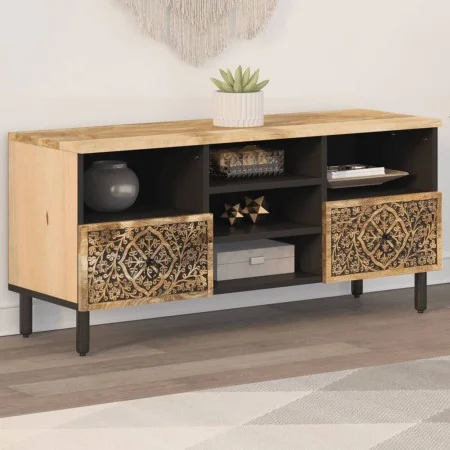 Mueble de TV madera maciza de mango 100x33x46 cm de , Muebles TV - Ref: Foro24-358230, Precio: 129,89 €, Descuento: %