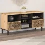 Mueble de TV madera maciza de mango 100x33x46 cm de , Muebles TV - Ref: Foro24-358230, Precio: 129,89 €, Descuento: %