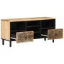 Mueble de TV madera maciza de mango 100x33x46 cm de , Muebles TV - Ref: Foro24-358230, Precio: 129,89 €, Descuento: %