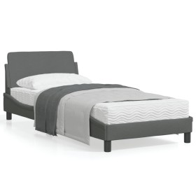 Estructura de cama con cabecero de tela gris oscuro 80x200 cm de , Camas y somieres - Ref: Foro24-373066, Precio: 116,56 €, D...