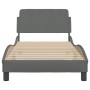 Estructura de cama con cabecero de tela gris oscuro 80x200 cm de , Camas y somieres - Ref: Foro24-373066, Precio: 116,56 €, D...