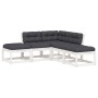 Set sofás jardín 5 pzas con cojines madera maciza pino blanco de , Conjuntos de jardín - Ref: Foro24-3216966, Precio: 491,85 ...